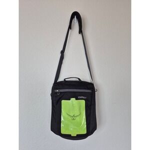 Osprey Nano Port Tablet Messenger Bag Black Lime Green Shoulder Crossbody Bag